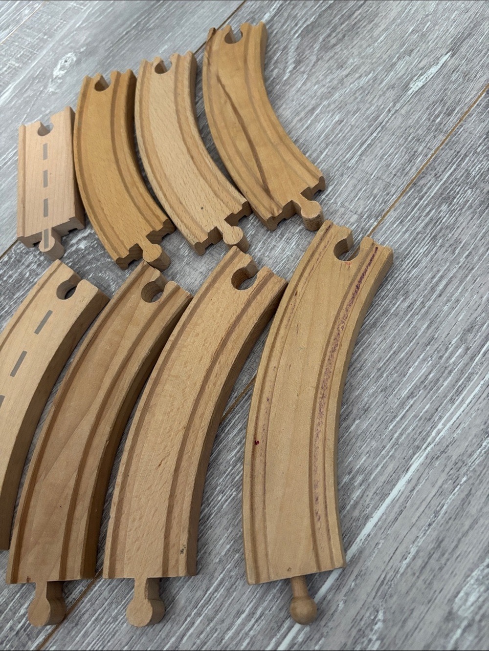 Wooden Track - Set #3 - 8 Pieces Marked/Fair Condition - Picture 7 of 7